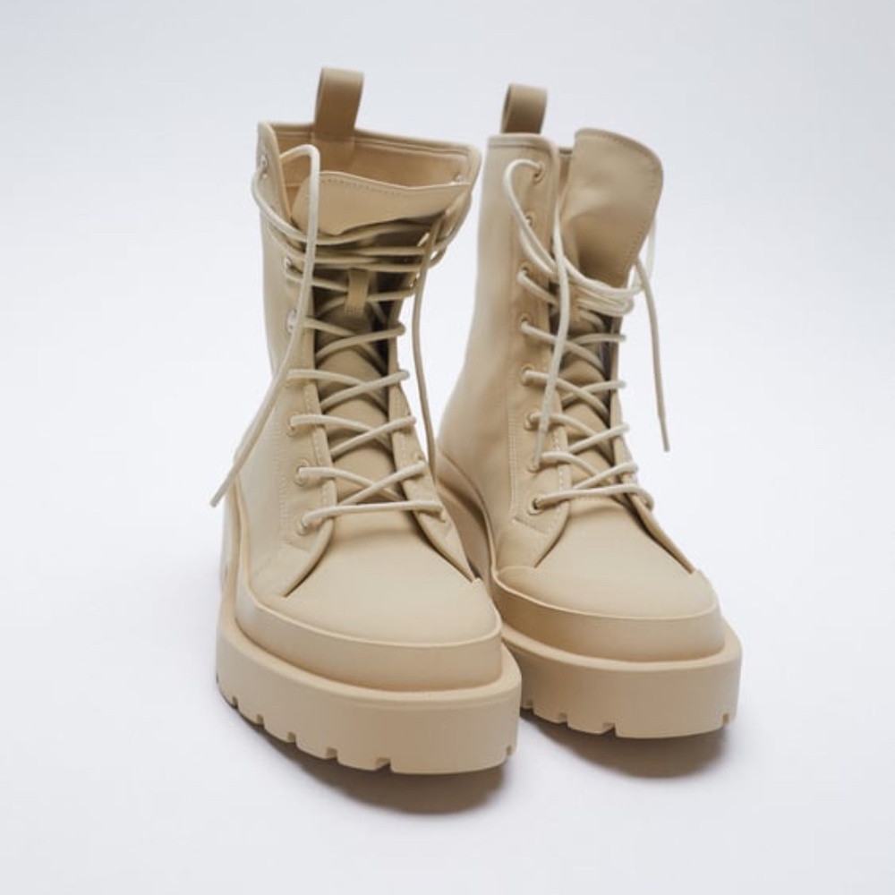 ZARA COMBAT RAIN BOOTS